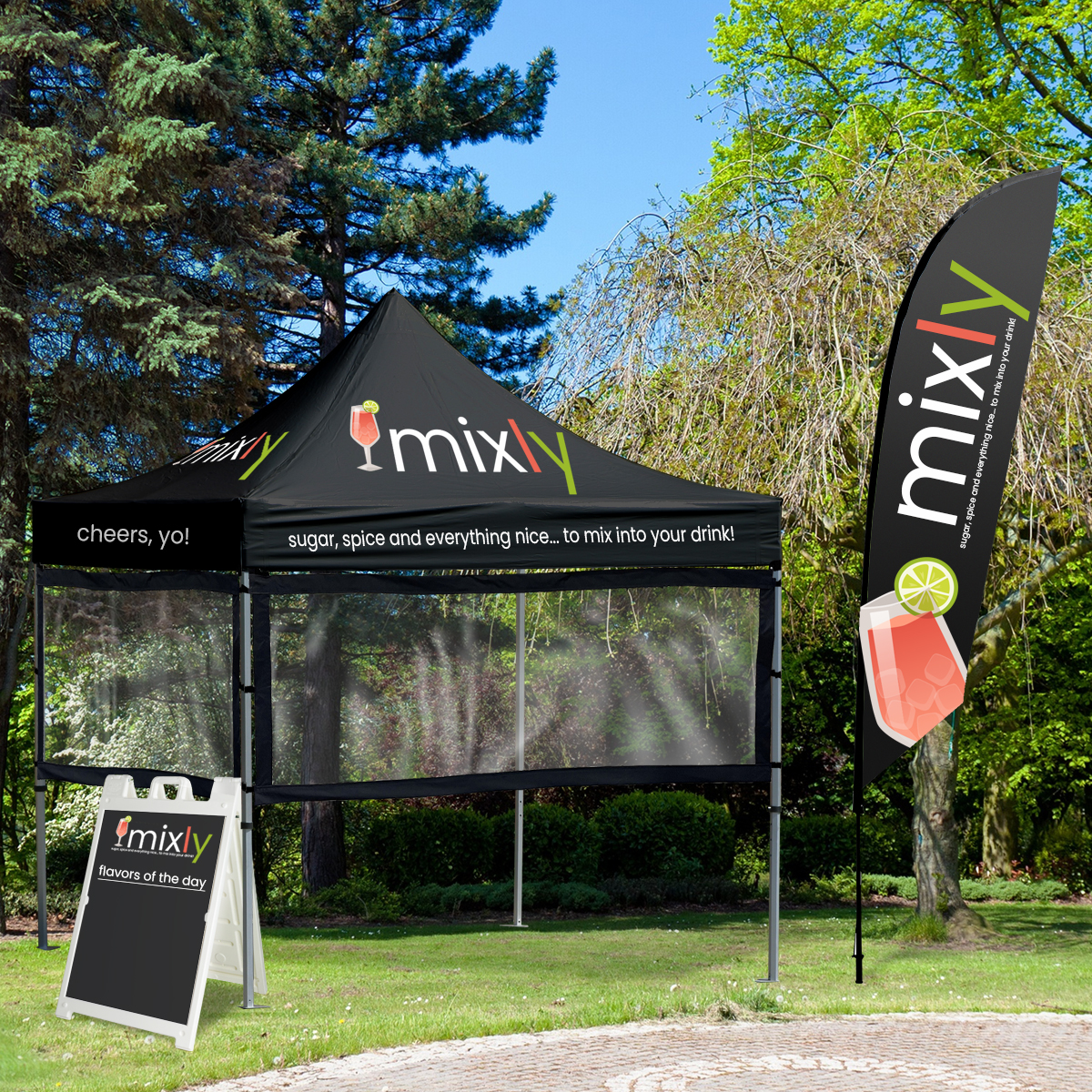 Custom Printed Canopy Tent with a clear PVC Barrier